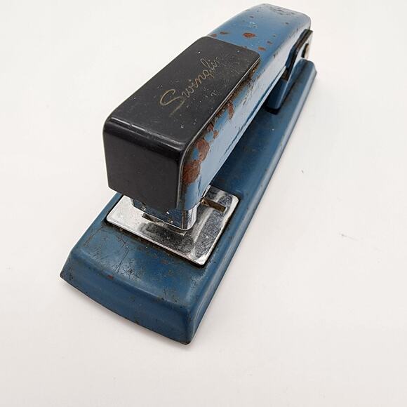 Vintage Swingline Stapler Cub 5" Blue Model Retro Office Decor MCM Made in USA - Picture 4 of 9